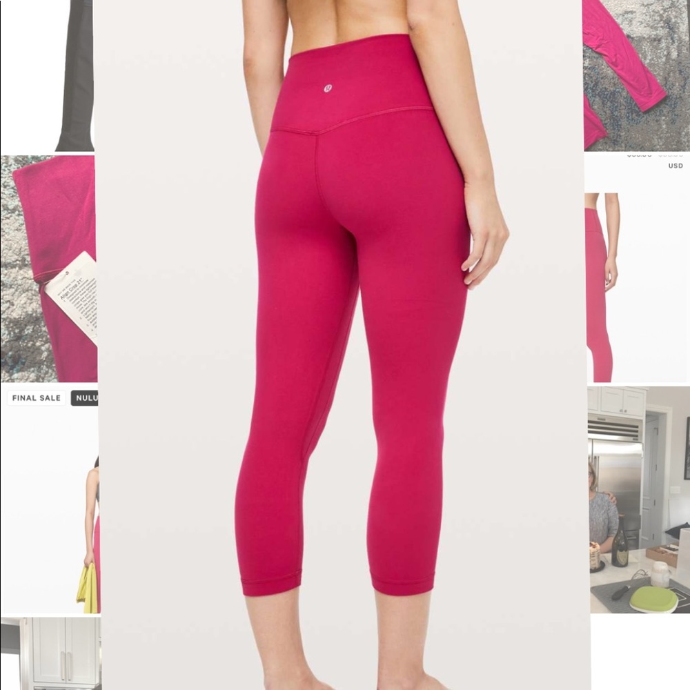 Lululemon align crop 21” in ruby red NWT